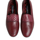 Burgundy Leather Formal Slip On Shoes