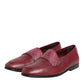 Burgundy Leather Formal Slip On Shoes