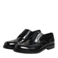 Black Leather Derby Wingtip Formal Shoes