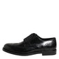 Black Leather Derby Wingtip Formal Shoes
