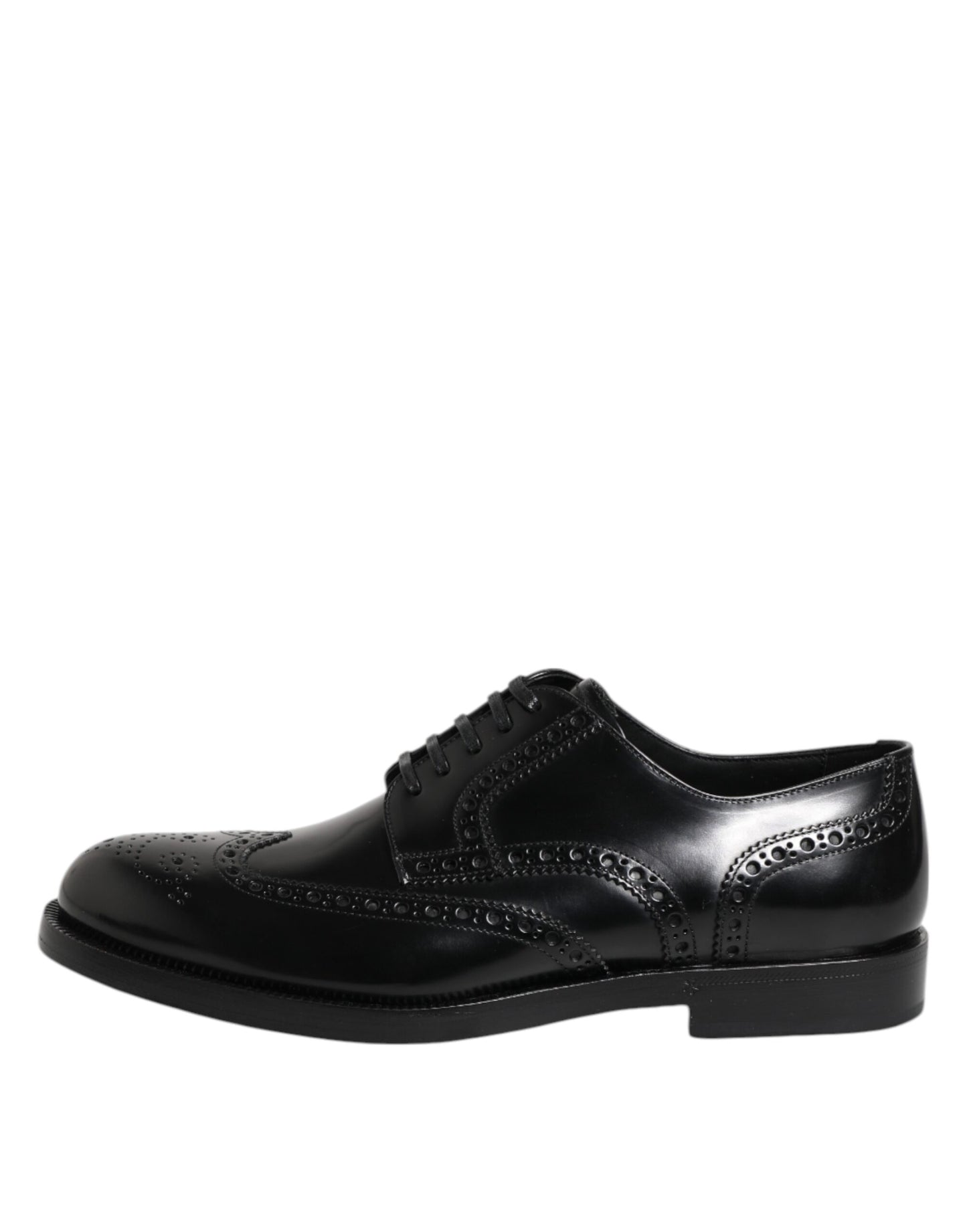 Black Leather Derby Wingtip Formal Shoes