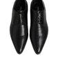 Black Exotic Leather Lace Up Derby Shoes