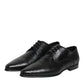 Black Exotic Leather Lace Up Derby Shoes