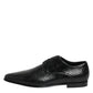 Black Exotic Leather Lace Up Derby Shoes
