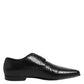 Black Exotic Leather Lace Up Derby Shoes