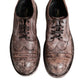 Brown Leather Distressed Brogue Lace Up Shoes