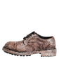 Brown Leather Distressed Brogue Lace Up Shoes