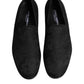 Black Floral Brocade Loafers Men Dress Shoes