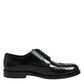 Black Leather Derby Wingtip Formal Shoes
