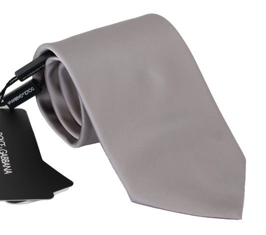 Elegant Grey Silk Necktie