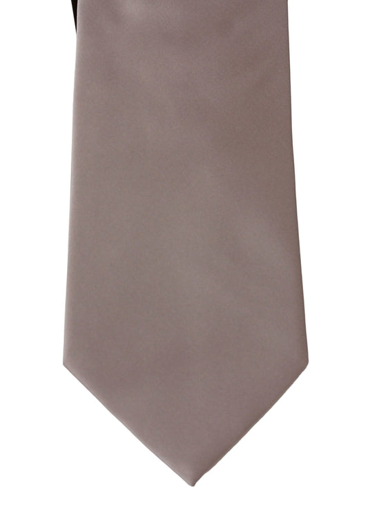 Elegant Grey Silk Necktie