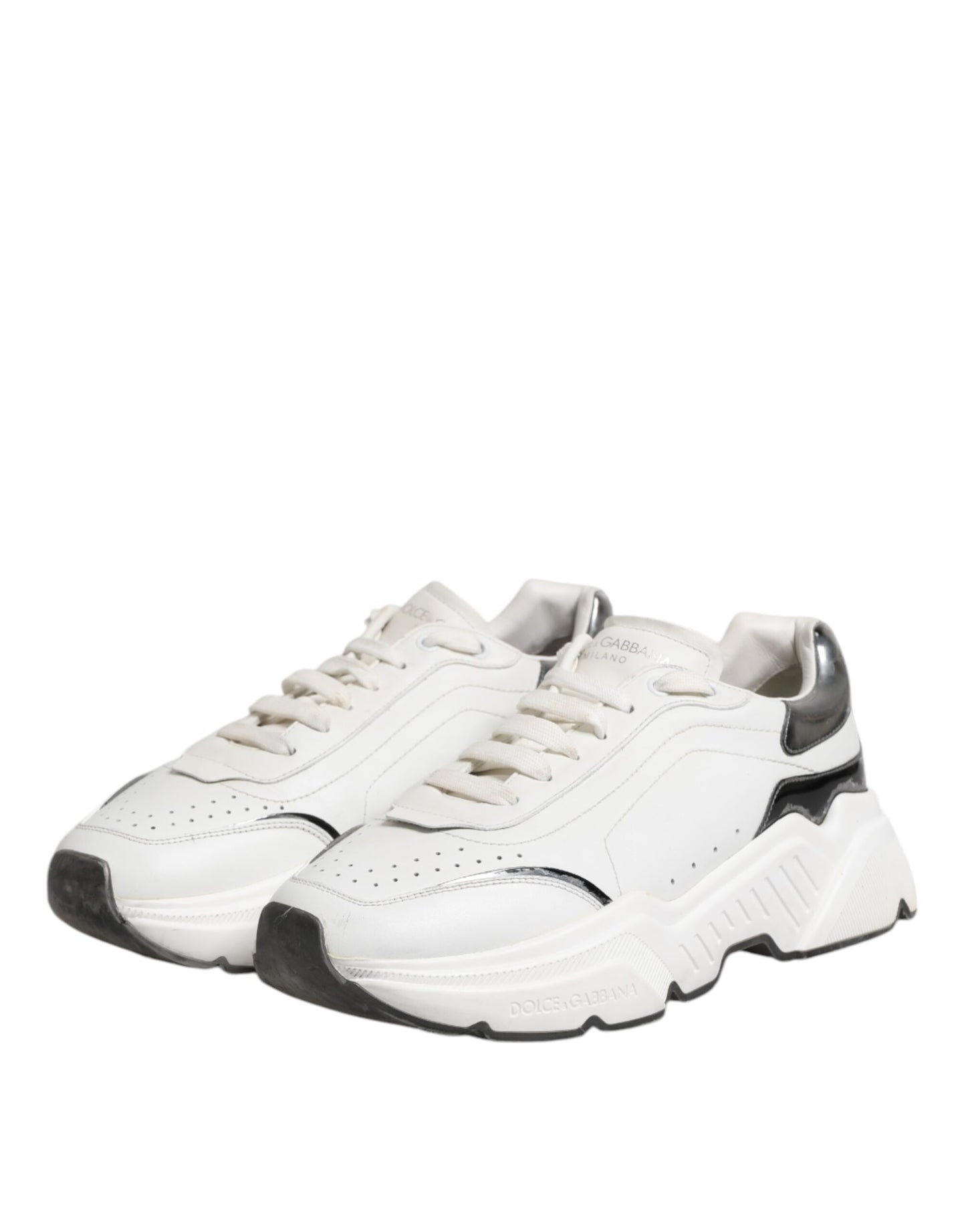 White Daymaster Leather Low Top Sneakers Shoes