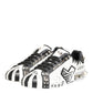 White Studded Printed Low Top Sneakers Shoes