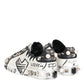 White Studded Printed Low Top Sneakers Shoes
