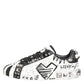 White Studded Printed Low Top Sneakers Shoes