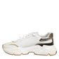 White Daymaster Leather Low Top Sneakers Shoes