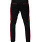 Red Stripe Cotton Logo Jogger Sweatpants Pants