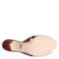 Pink Leather Heels Slides Sandals Shoes