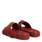 Red Devotion Matelassé Leather Slides Shoes