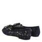 Blue Taormina Lace Crystals Flats Shoes