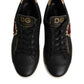 Black Leather Sacred Heart Sneakers Shoes