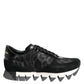 Black Gray Leopard Low Top Sneakers Shoes