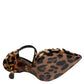Brown Leopard Crystal Roses Pumps Shoes