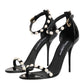 Black KEIRA Pearl Embellished Sandals Shoes