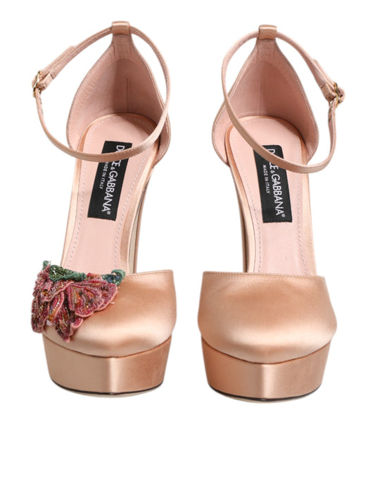 Pink Block Heels Ankle Strap Sandals Shoes