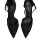 Black Mesh T-strap Stiletto High Heels Shoes