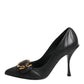 Black Devotion Leather Heels Pumps Shoes