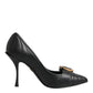 Black Devotion Leather Heels Pumps Shoes