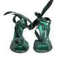 Green Python Leather Heels Sandals Shoes