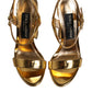 Gold Leather Platform Keira Sandals Shoes