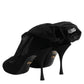Black Silk Stretch Mesh Sock Boots Shoes