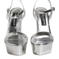 Silver Leather Platform Keira Sandals Shoes