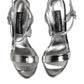 Silver Leather Platform Keira Sandals Shoes