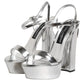 Silver Leather Platform Keira Sandals Shoes