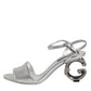 Silver Leather DG Heels Keira Sandals Shoes