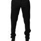 Black White Stripe Wool Men Trouser Pants