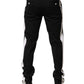 Black White Stripe Wool Men Trouser Pants