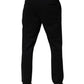 Black Stripes Viscose Skinny Dress Men Pants