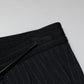 Black Stripes Viscose Skinny Dress Men Pants