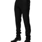 Black Wool Tapered Formal Men Dress Pants