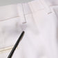 White Polyester Tapered Formal Trouser Pants