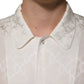 White Silk DG Logo Print Long Sleeves Shirt