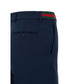 Blue Cotton Casual Pants