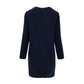 Navy Blue Wool Short Dress