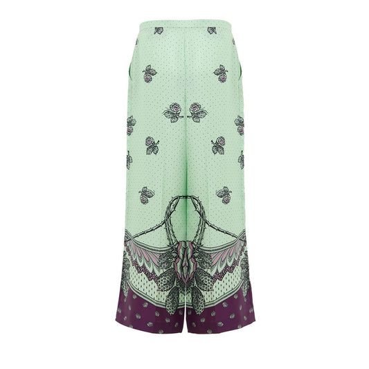 Green Silk Casual Pants