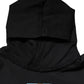 Black Printed Hoodie Crystal Embellished Jacket